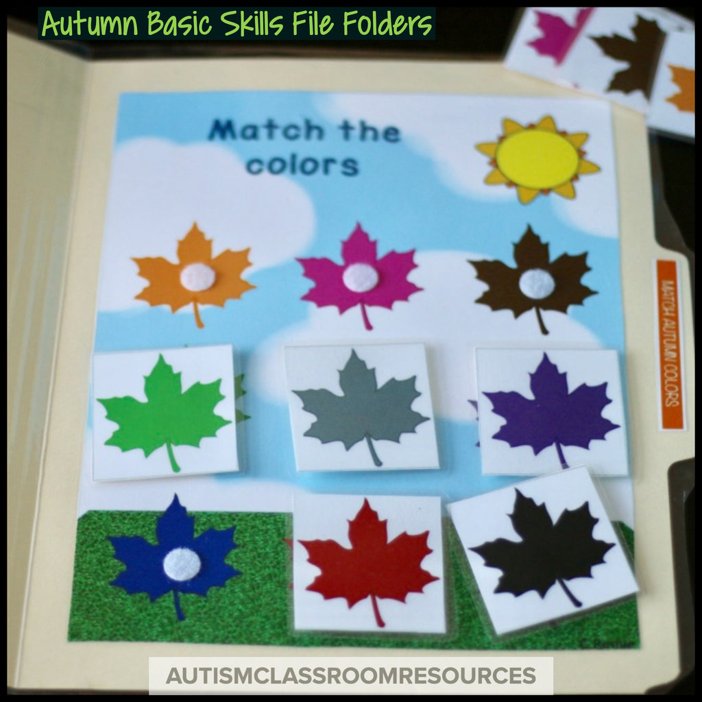 Autumn Numbers File Folders: Matching Tasks for Early Childhood and Special Education - Autism Classroom Resources