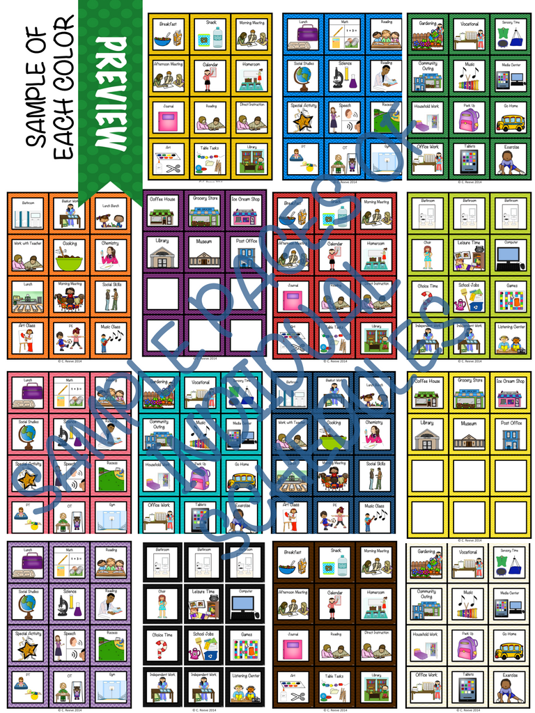 Chevron Middle & High School Classroom Visual Bundle for Autism and Special Education Classrooms - Autism Classroom Resources