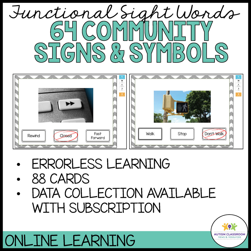 BOOM™️ Cards for Functional Literacy: Community Signs Digital Task Cards - Autism Classroom Resources