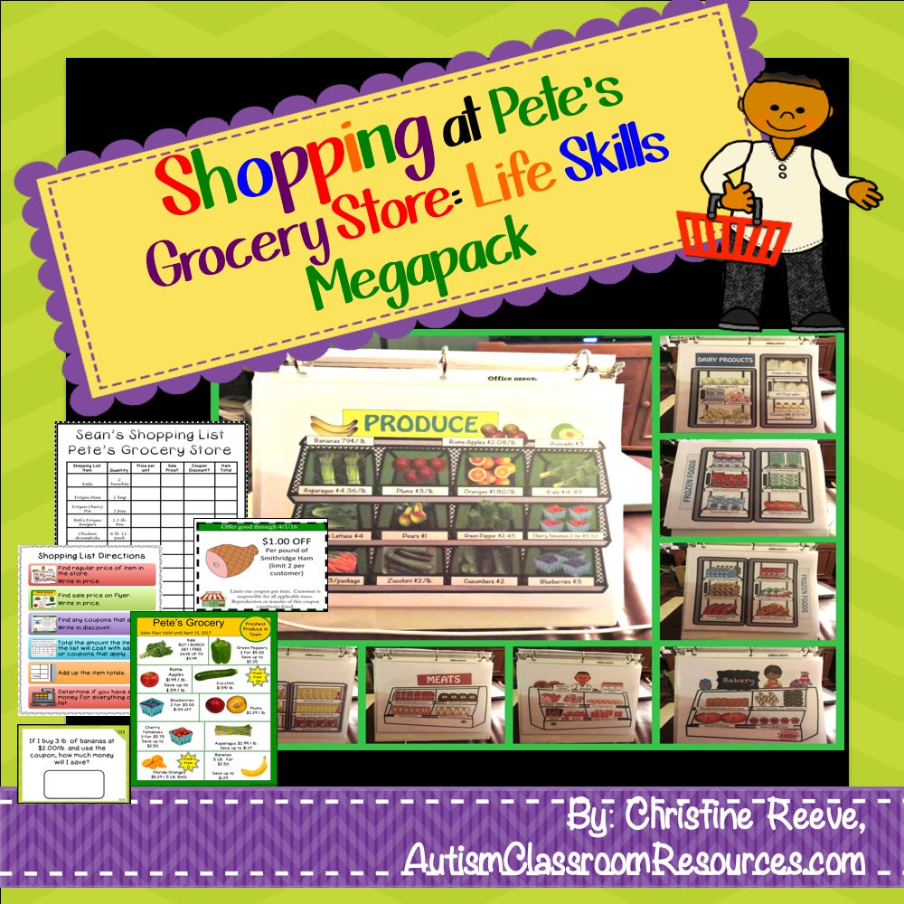 Real-World Skills Grocery Shopping for Life Skills Classes - Autism Classroom Resources