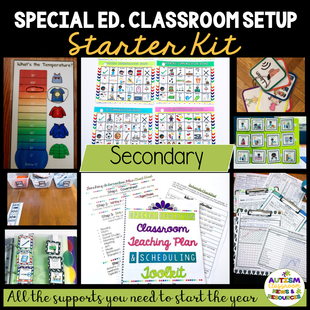Middle and High School Special Education - Autism Classroom Setup Tools