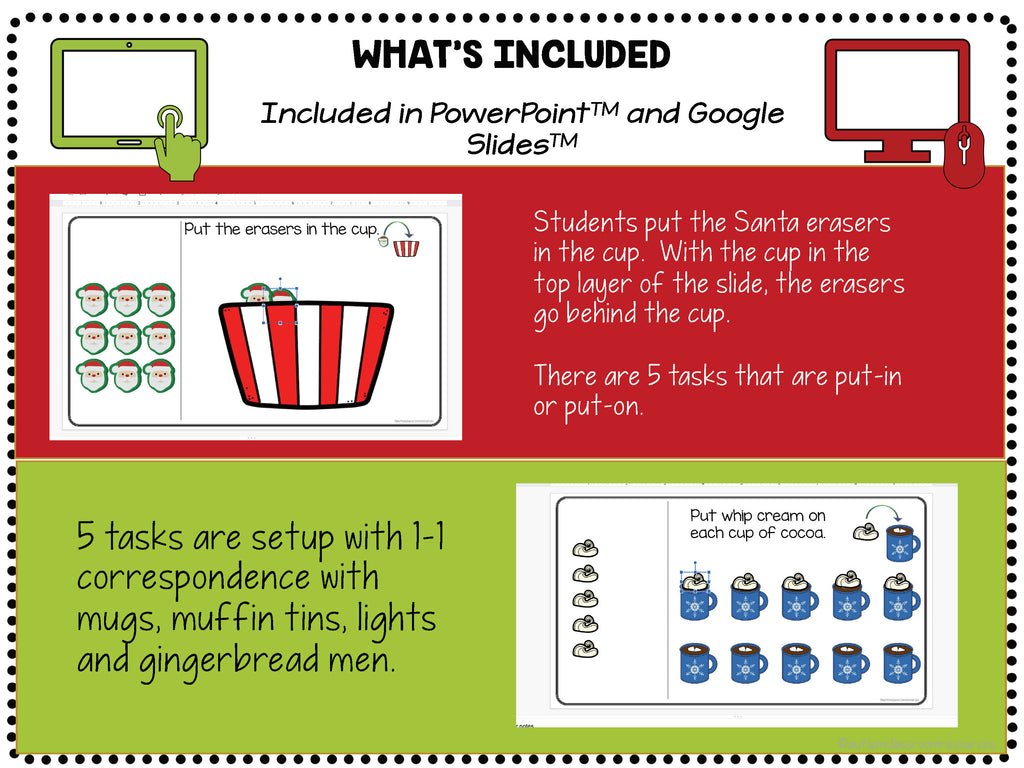 Christmas Simple Digital Work Boxes for Independent Work in Distance Learning with Put-In Tasks - Autism Classroom Resources