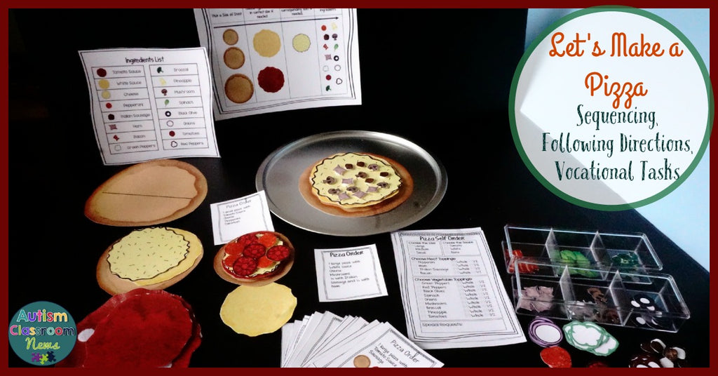Build a Pizza: Sequencing and Following Directions Vocational Activities - Autism Classroom Resources