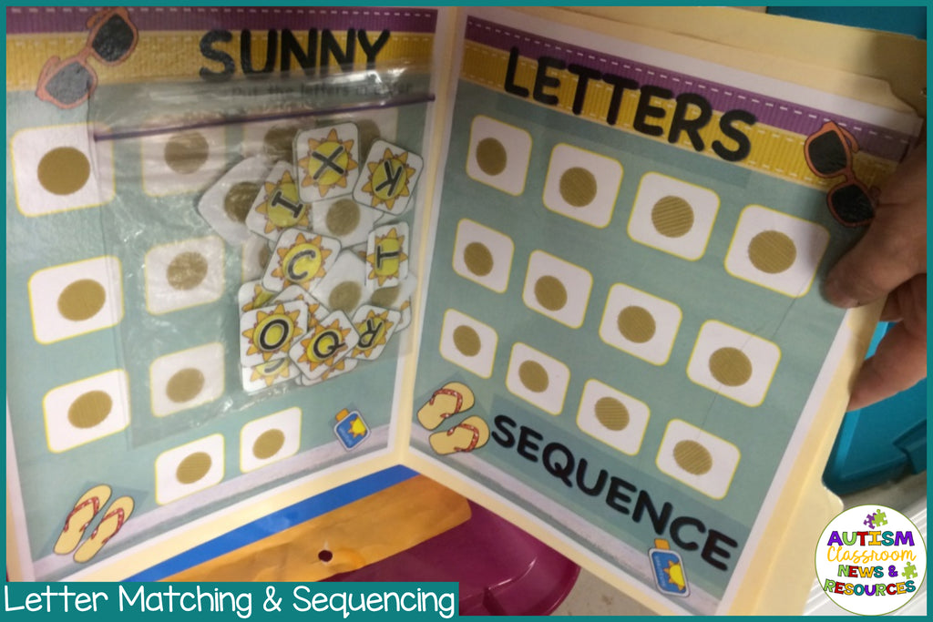 Basic Matching File Folders: Summer Sunny Letters for Early Childhood and Special Education - Autism Classroom Resources