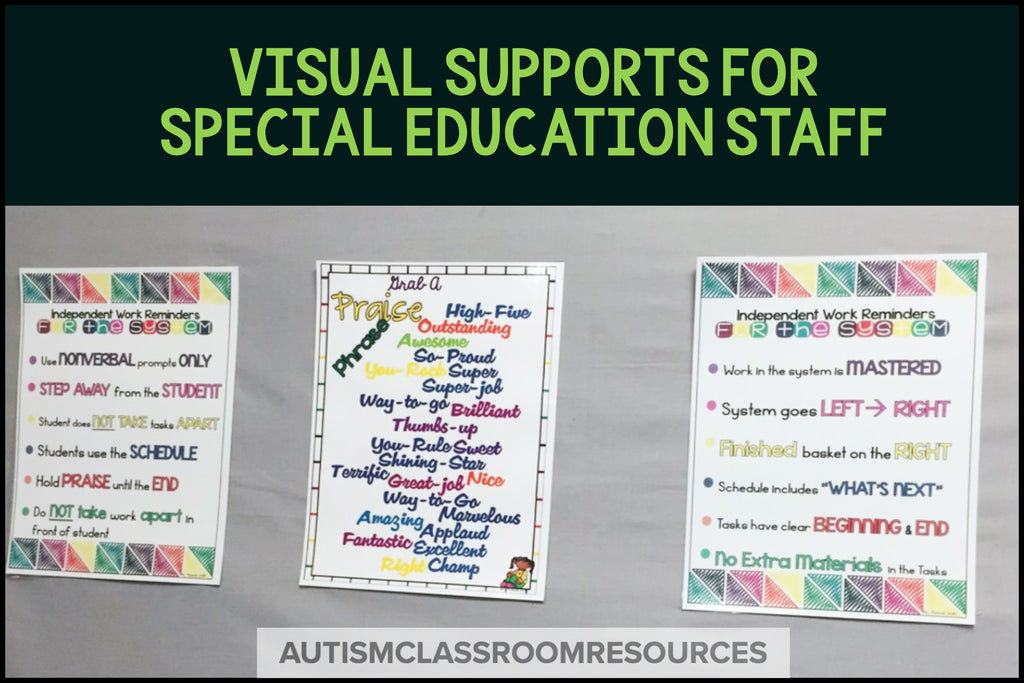 Visual Reminders for Special Education Classroom Staff*Autism*LifeSkills - Autism Classroom Resources