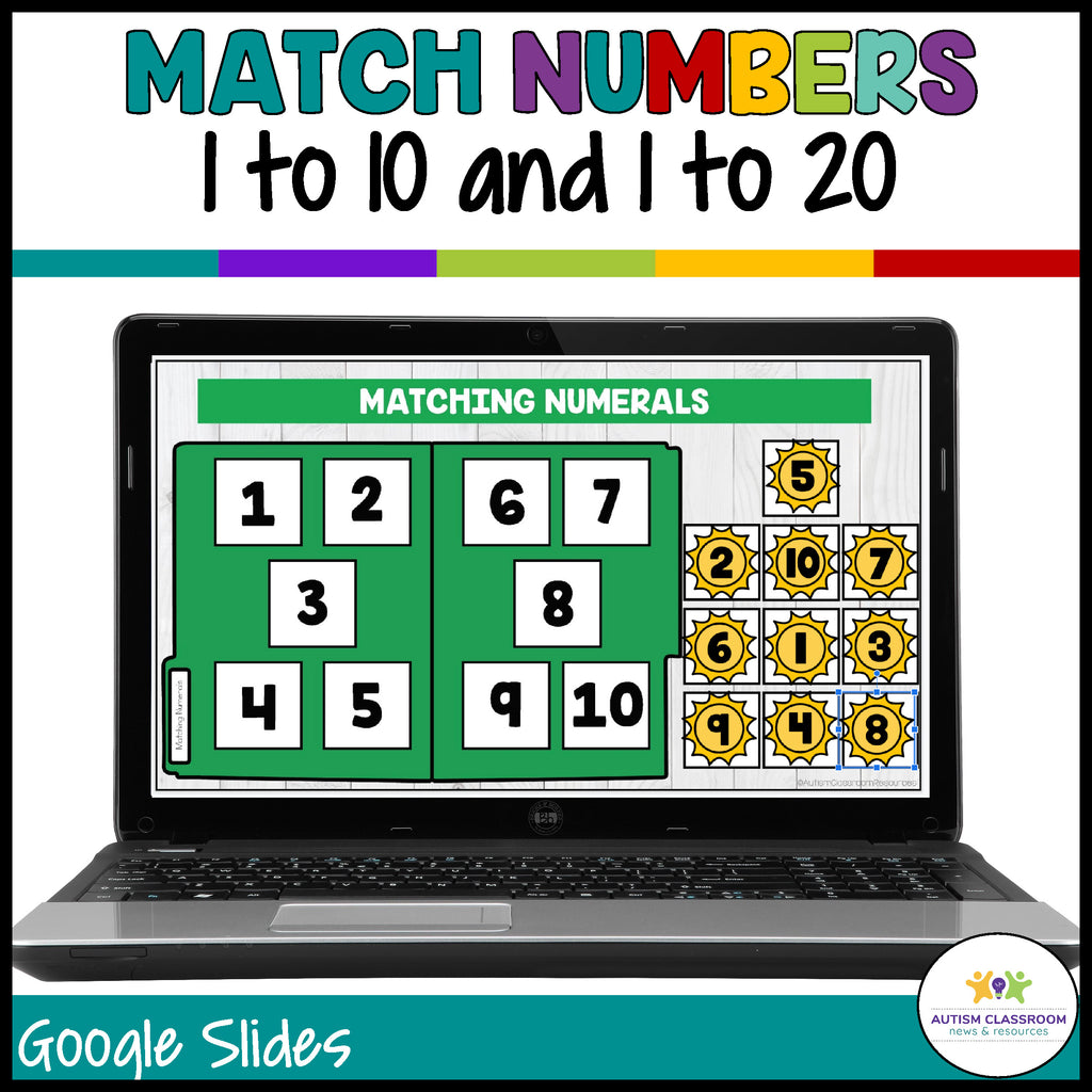 Basic Digital File Folders: Numbers for Matching in Distance Learning - Autism Classroom Resources