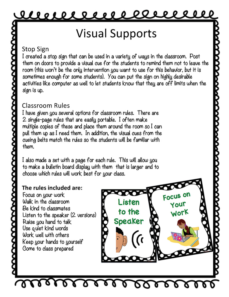 Polka Dot Middle & High School Visuals for Special Education and Autism Classrooms - Autism Classroom Resources