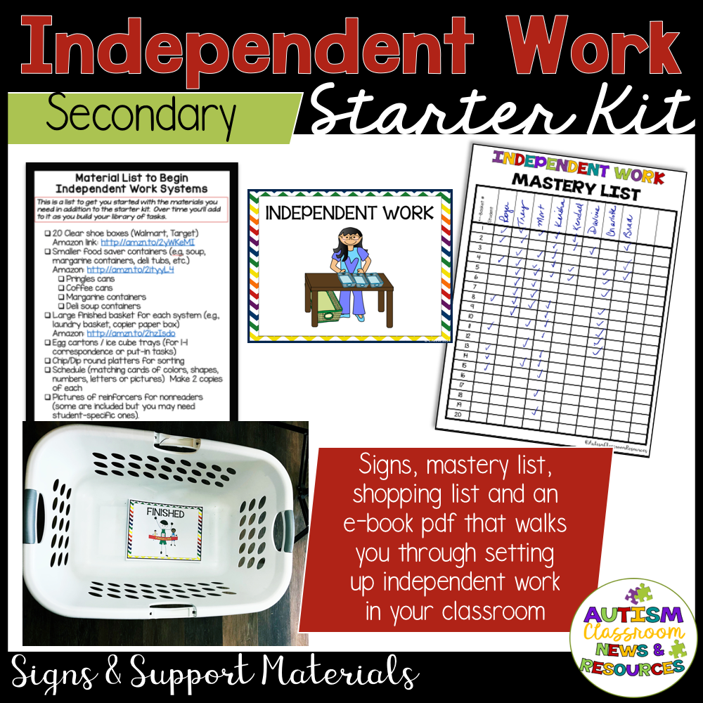 Independent Work Starter Kit for Secondary Special Education Classrooms - Autism Classroom Resources