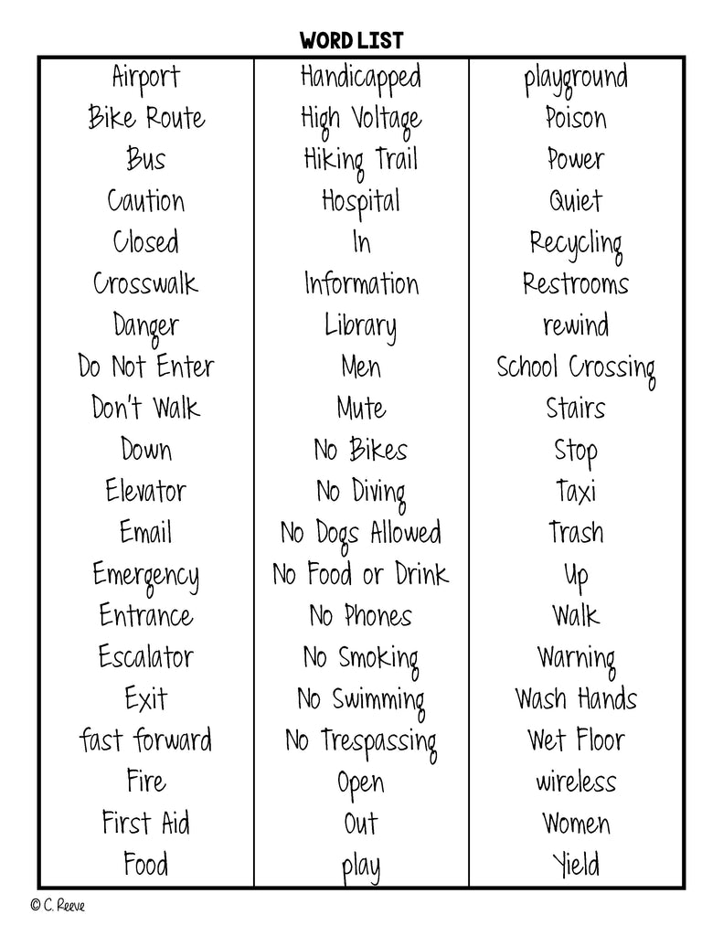 Functional Literacy Worksheets: Reading Comprehension of Common Signs - Autism Classroom Resources