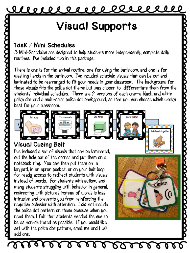 Polka Dot Pre-K - Elementary Classroom Visual Bundle for Autism and Special Education Classrooms - Autism Classroom Resources