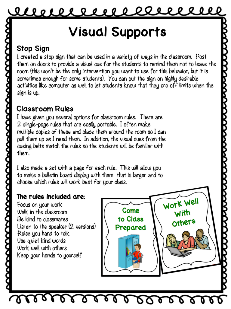 Middle & High School Classroom Visual Set for Autism and Special Education in Solid Colors - Autism Classroom Resources
