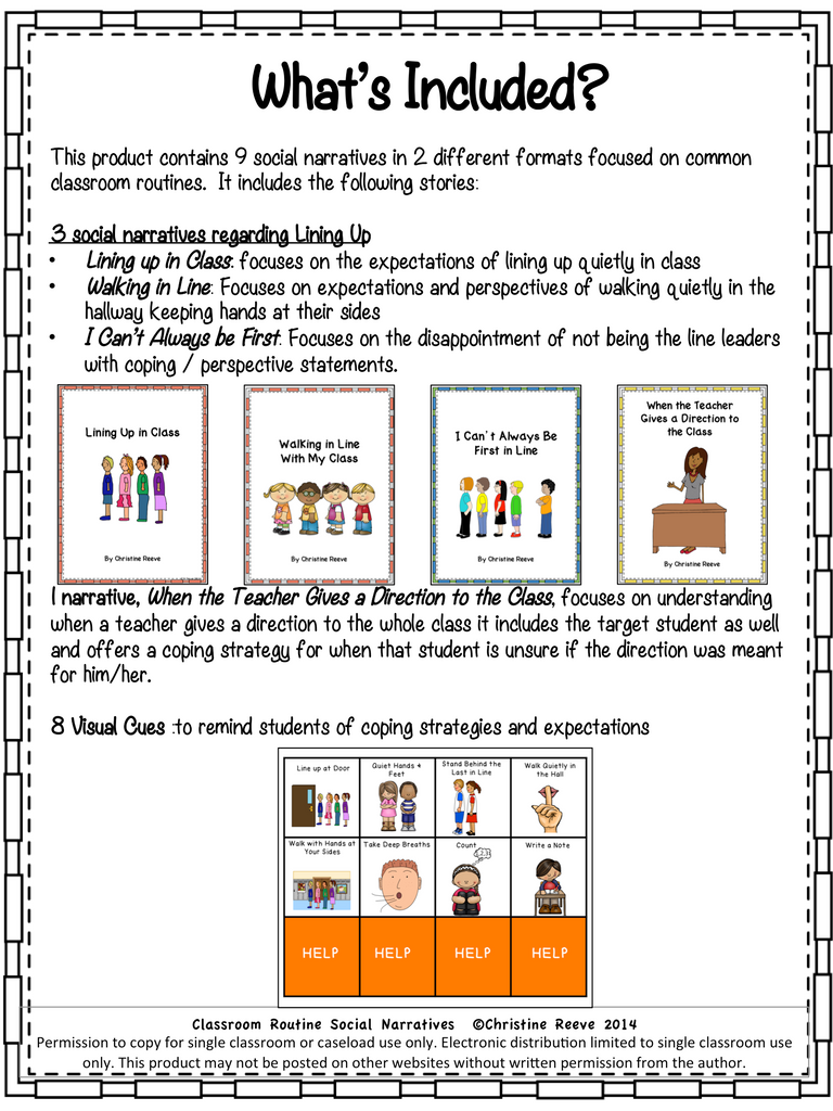 Classroom Routine Social Narratives and Visual Supports for Early Education & Special Ed. Classrooms - Autism Classroom Resources
