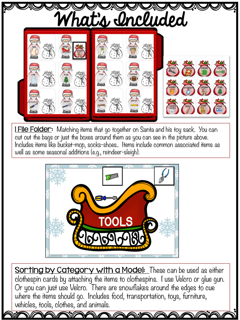 Autism Receptive Vocabulary Activities for Christmas: Feature Function Class - Autism Classroom Resources