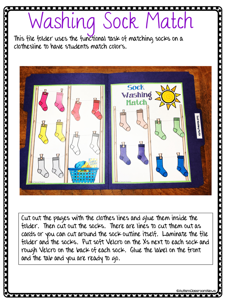 Functional Independent Work Tasks: Color Matching File Folders & Task Cards - Autism Classroom Resources