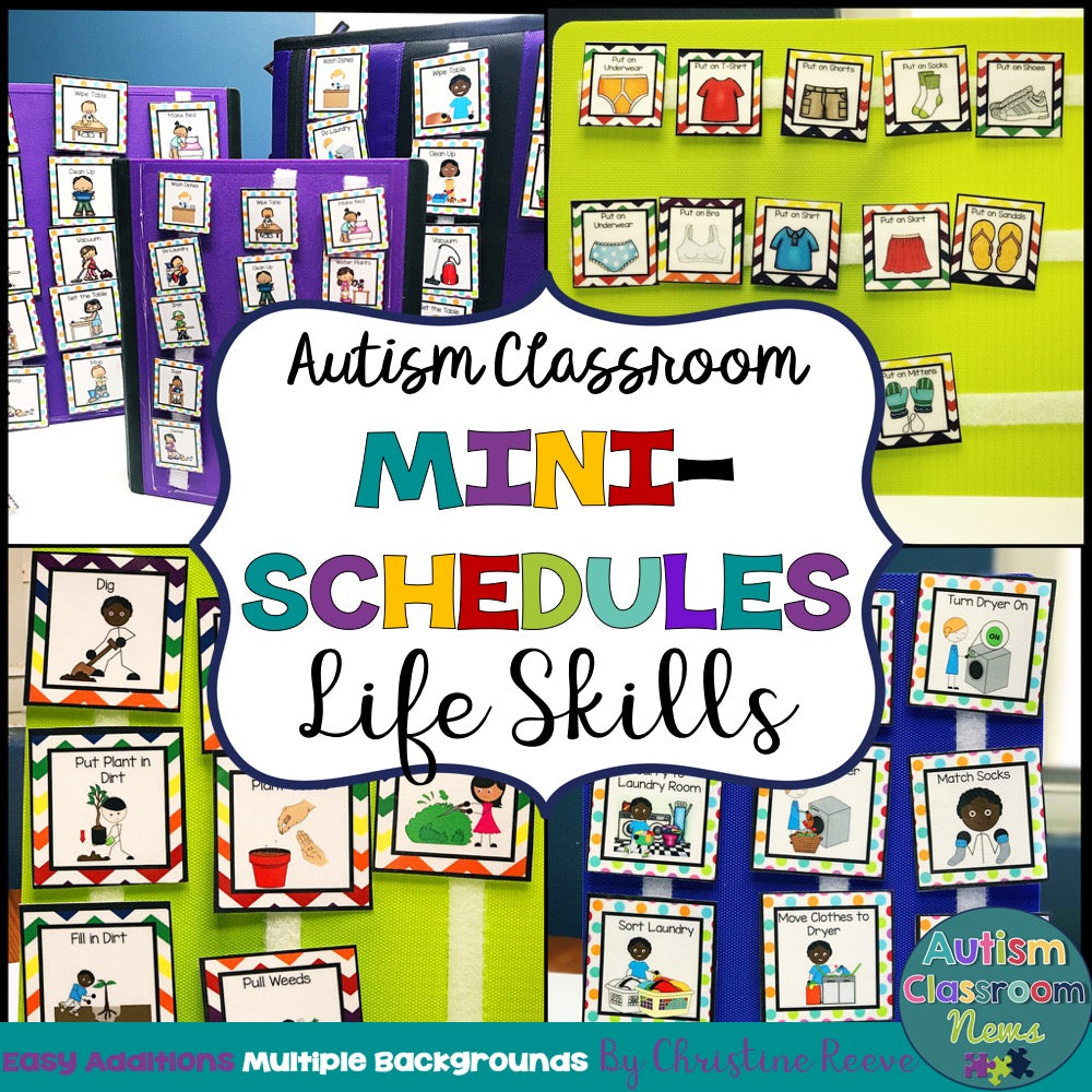 Life Skills Mini-Schedules for Special Education and Autism Classrooms - Autism Classroom Resources