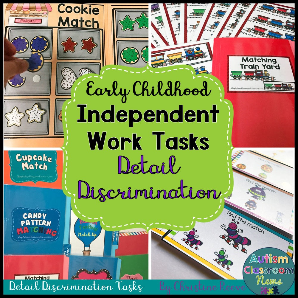 Independent Work Tasks: Discrimination Match Early Childhood & Special Education - Autism Classroom Resources