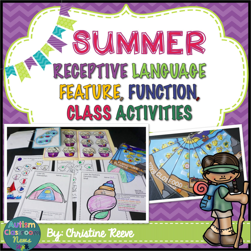 Autism Receptive Vocabulary Activities for SUMMER: Feature Function Class - Autism Classroom Resources