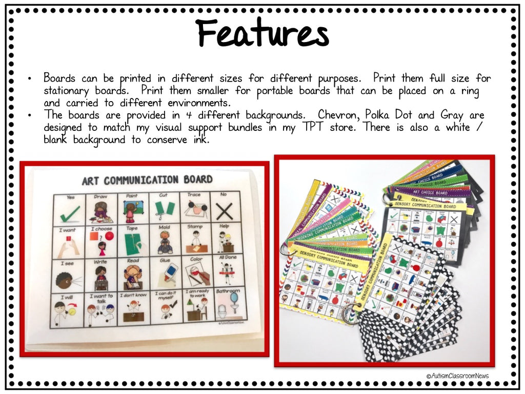 Classroom Communication Boards for Special Education and Autism AAC - Autism Classroom Resources