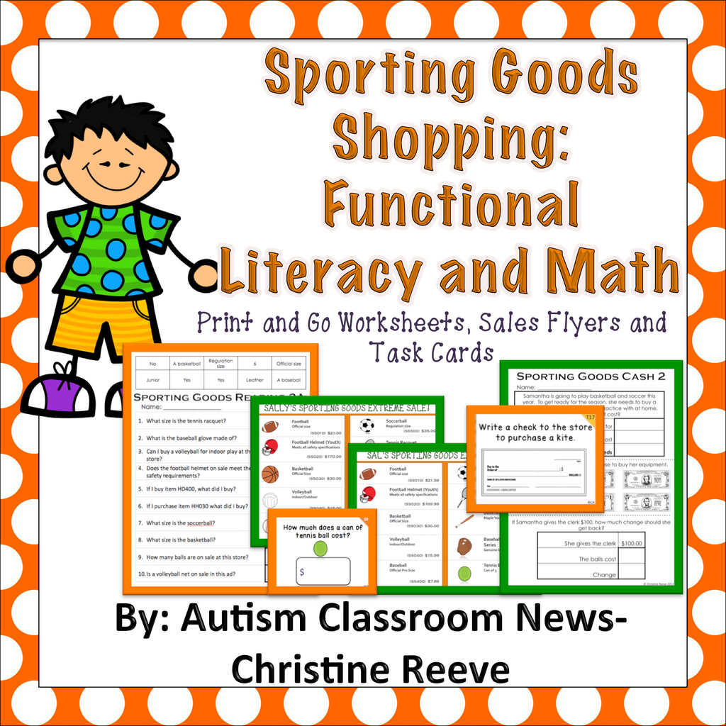 Sporting Goods Shopping: Functional Literacy and Math Skills (Special Education) - Autism Classroom Resources