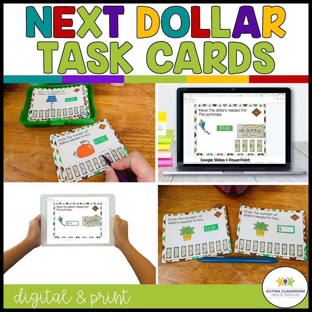 Next Dollar Up Department Store Task Cards: Money Skills for Special Education - Autism Classroom Resources