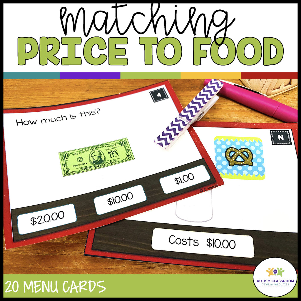 Restaurant-Themed Money Task Cards Vol. 4 Bills Only: Digital & Print Versions Included - Autism Classroom Resources