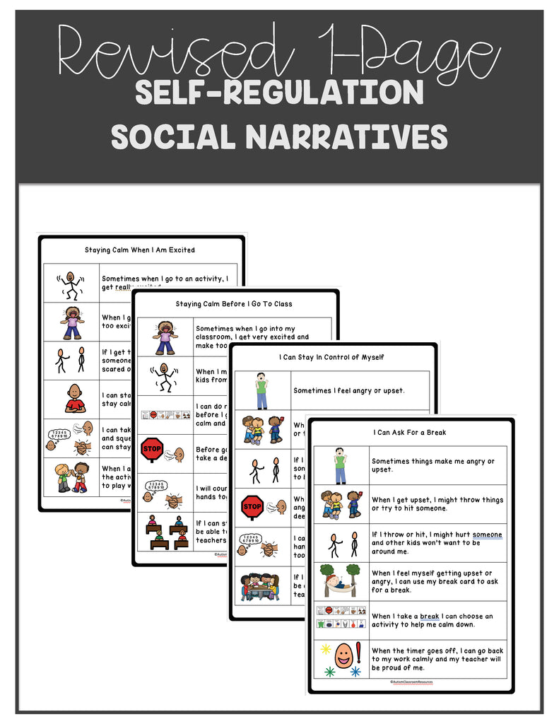 My Calm Down Tools for Self-Regulation: Social Narratives and Visual Supports for Autism & Special Ed - Autism Classroom Resources