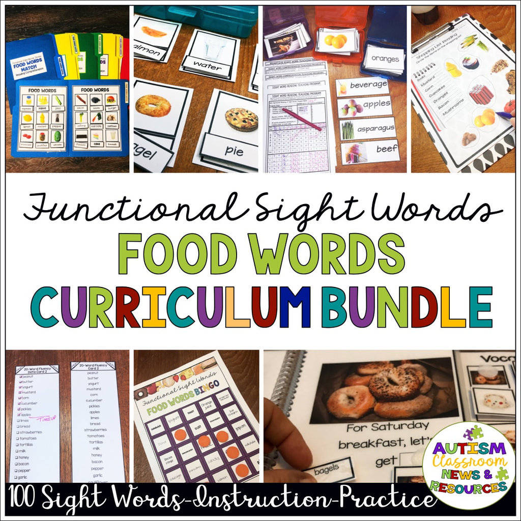 Reading Functional Sight Words Curriculum Bundle for Special Ed: Food Words - Autism Classroom Resources