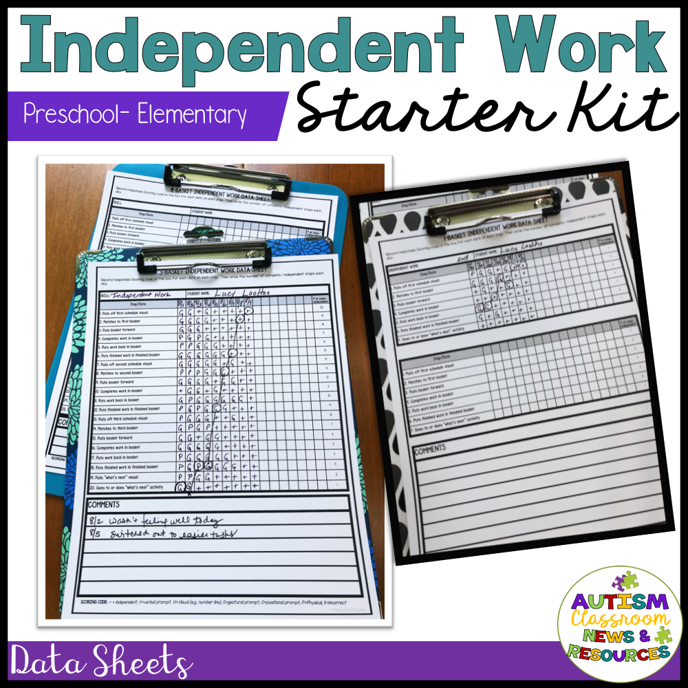 Independent Work System Starter Kit for Elementary & PreK Special Education - Autism Classroom Resources
