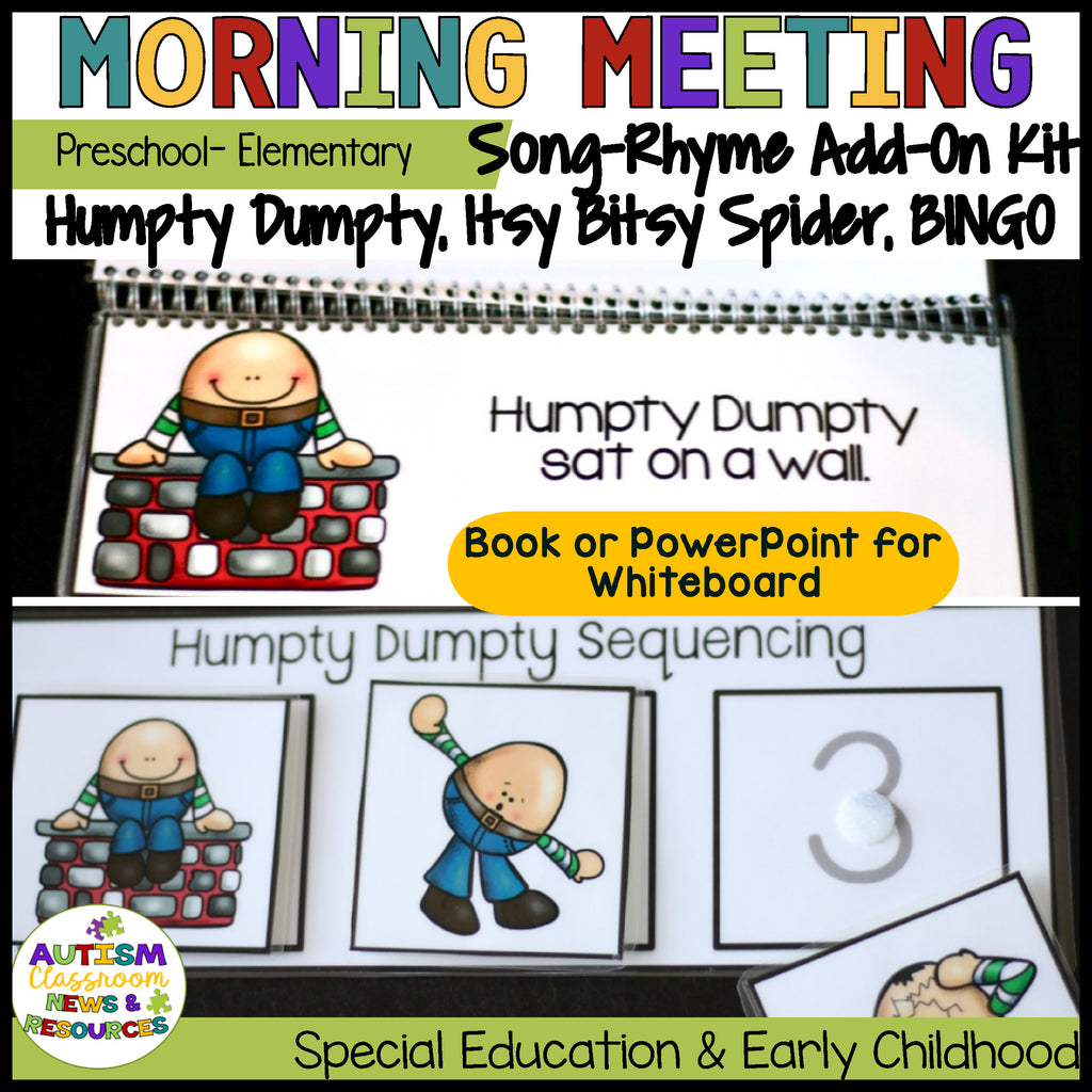 Morning Circle Rhymes & Songs Add-On Kit for Preschool and Elementary Distance Learning - Autism Classroom Resources