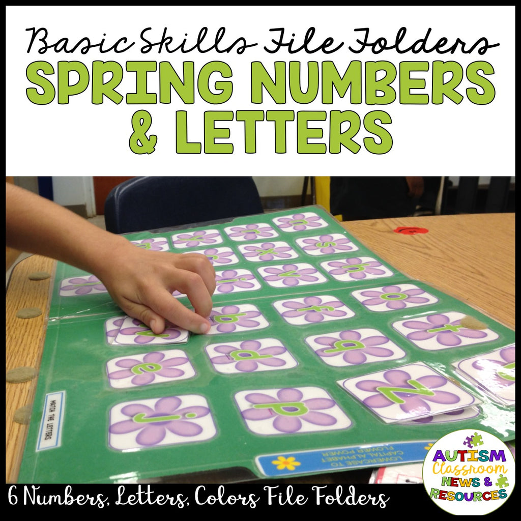 Spring Basic Skills File Folder Activities: Flower Letters, Numbers and Colors - Autism Classroom Resources
