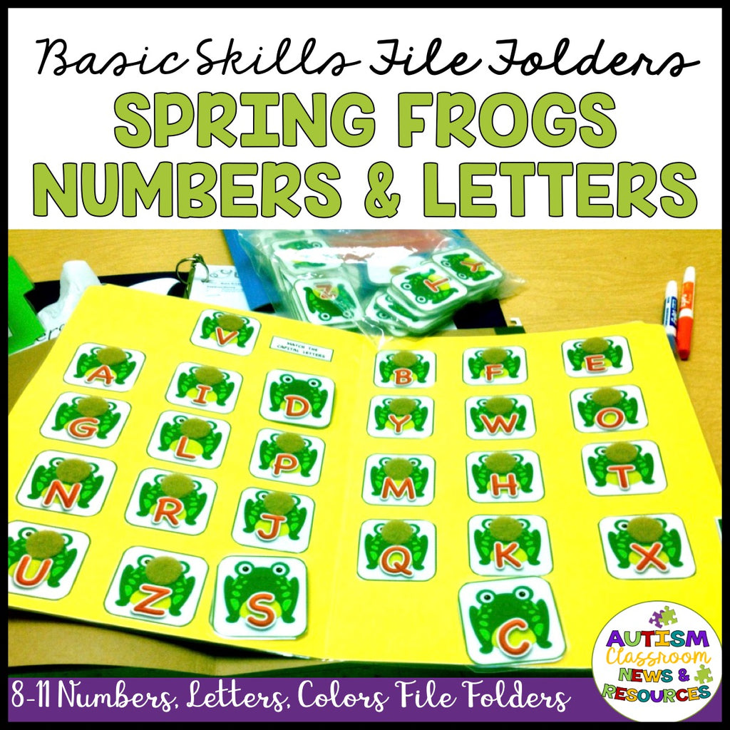 Basic Matching File Folders: Jump into Spring with Letters, Numbers and Colors - Autism Classroom Resources