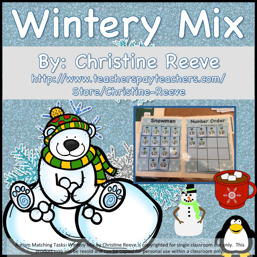 Autism Basic Skills: Wintery Mix of Letters and Numbers for Special Education - Autism Classroom Resources